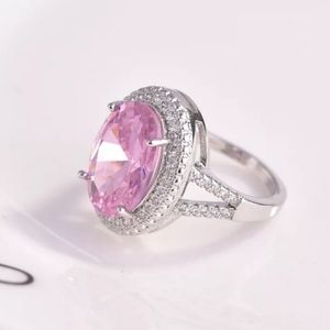 NEW 925 sterling silver pink Oval Ring